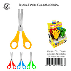 Tesoura Escolar 13cm Colorido - KAZ