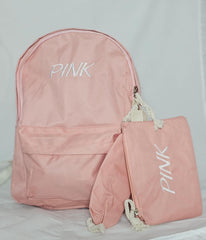 Mochila Cores Sortidas Mais 2 Estojos de Poliester Tecido - First