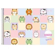 CADERNO CARTOGRAFIA/ MEIA PAUTA- 40FLS / ESTAMPAS SPICE